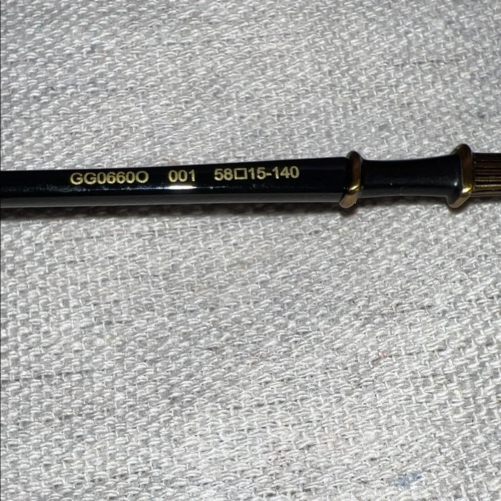 Gucci Black and Gold Eyeglasses with Case